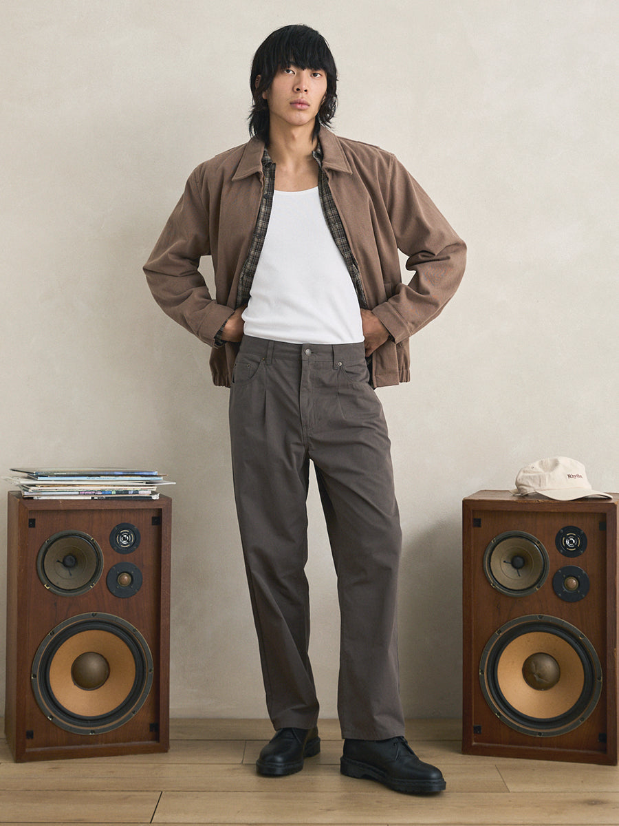 Warped Straight Cut Pants - Grey