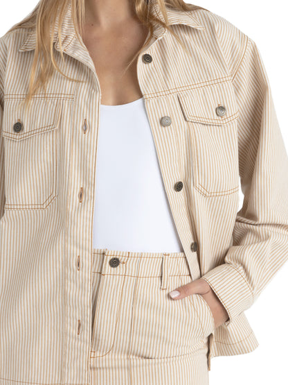 Willa Stripe Jacket - Sand