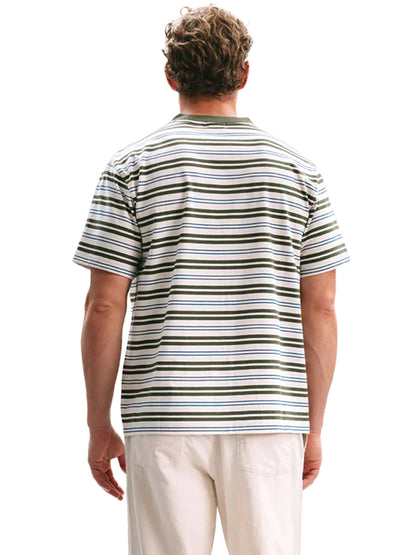 Men's Recycled Stripe Tee - Surplus Green