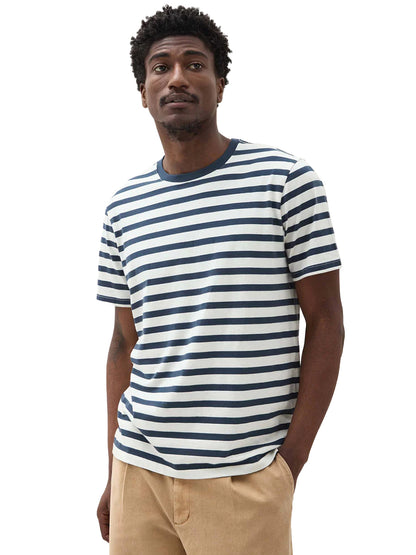 Men's Short Sleeve Stripe Pima Tee - Nautical Stripe