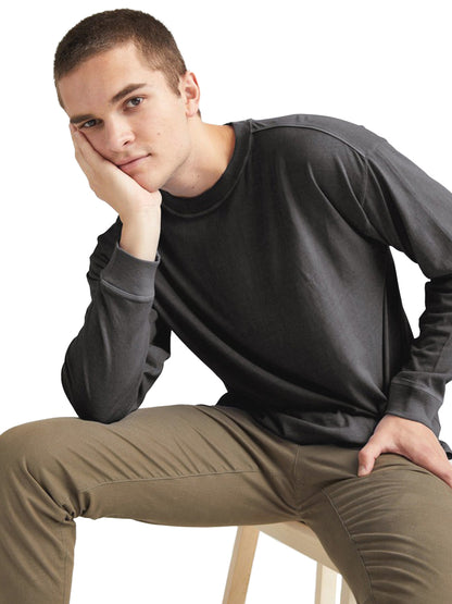Men's Relaxed Long Sleeve Pullover Tee - Stretch Limo