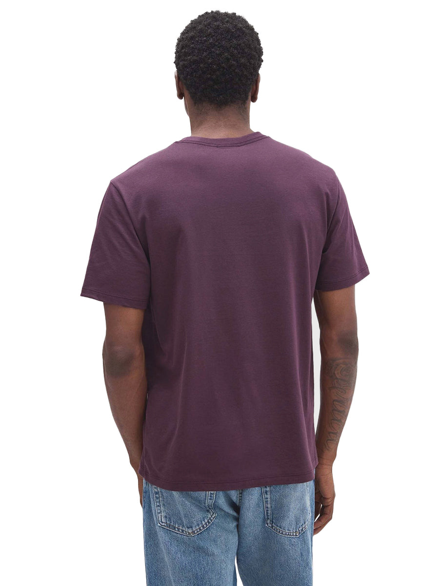 Men's Short Sleeve Pima Pocket Tee - Plum Wine