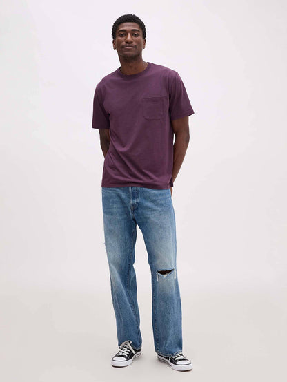 Men's Short Sleeve Pima Pocket Tee - Plum Wine