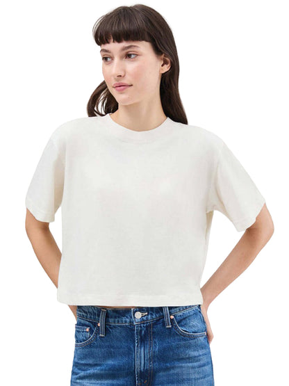 Relaxed Short Sleeve Crop Tee - Bone