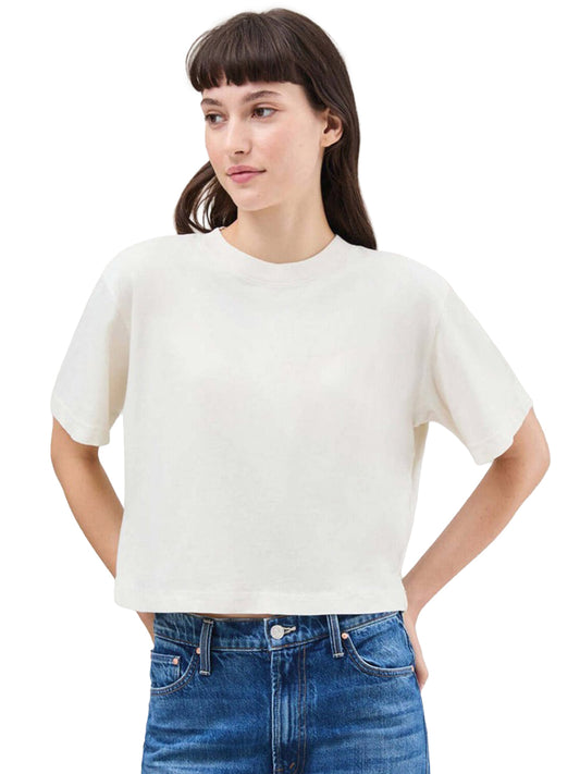 Relaxed Short Sleeve Crop Tee - Bone