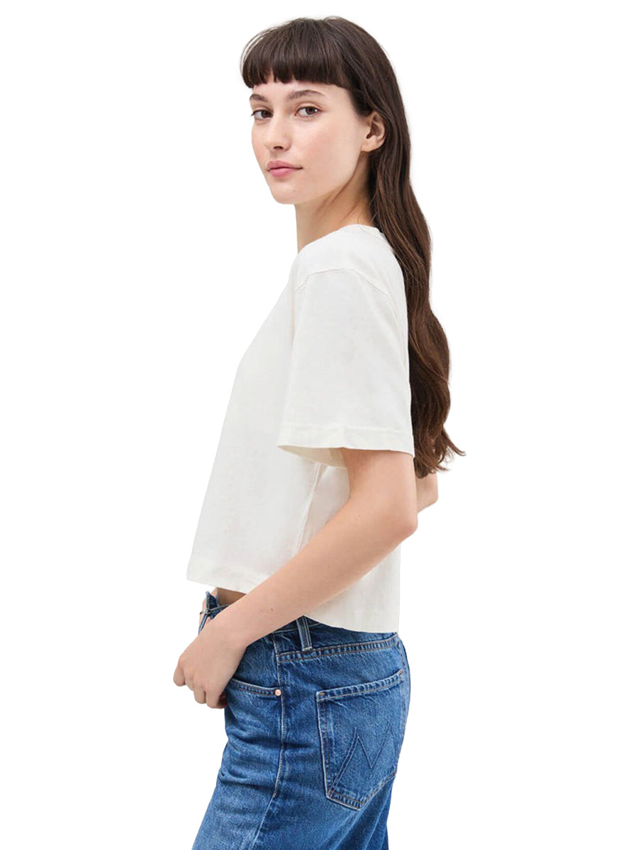 Relaxed Short Sleeve Crop Tee - Bone