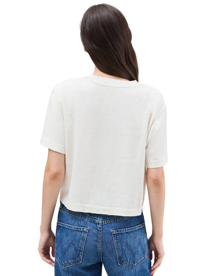 Relaxed Short Sleeve Crop Tee - Bone