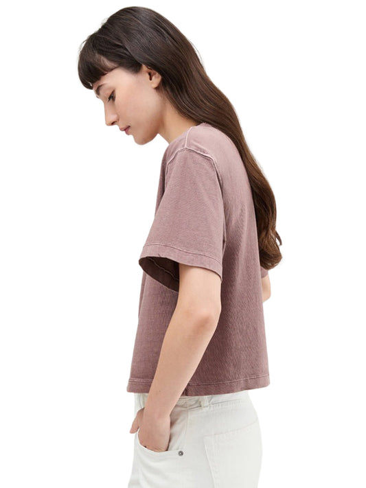 Relaxed Short Sleeve Crop Tee - Plum Smoke