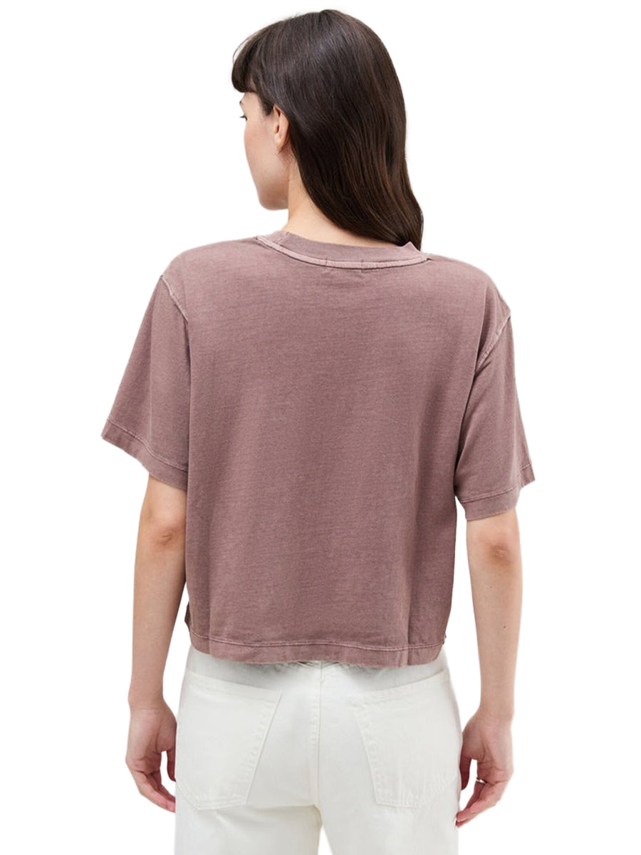 Relaxed Short Sleeve Crop Tee - Plum Smoke