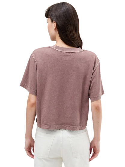 Relaxed Short Sleeve Crop Tee - Plum Smoke
