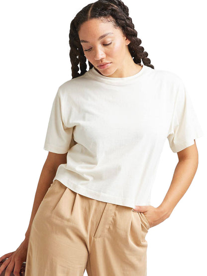 Relaxed Short Sleeve Crop - Bone