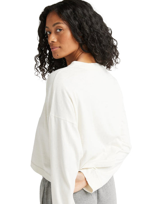 Relaxed Long Sleeve Crop Tee - Bone