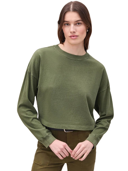 Relaxed Long Sleeve Crop Tee - Cypress
