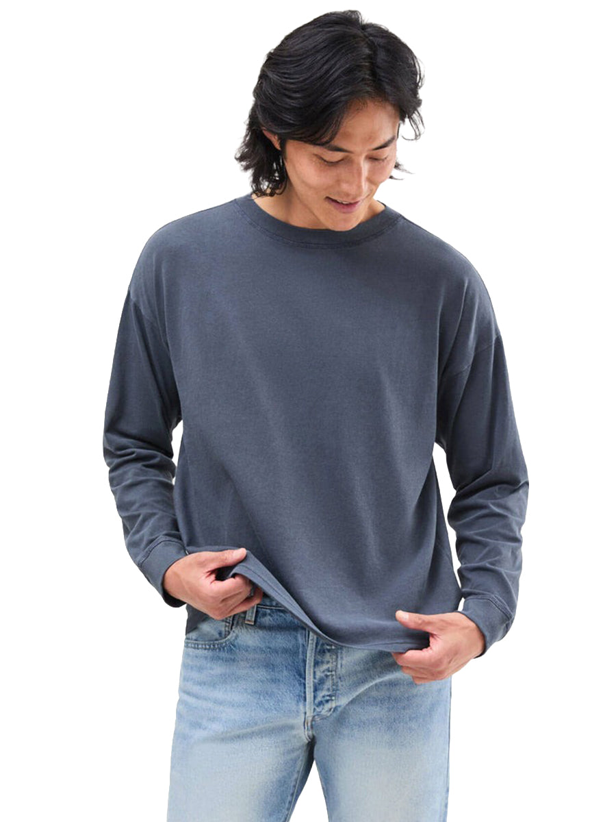 Men's Relaxed Long Sleeve Tee - Blue Steel
