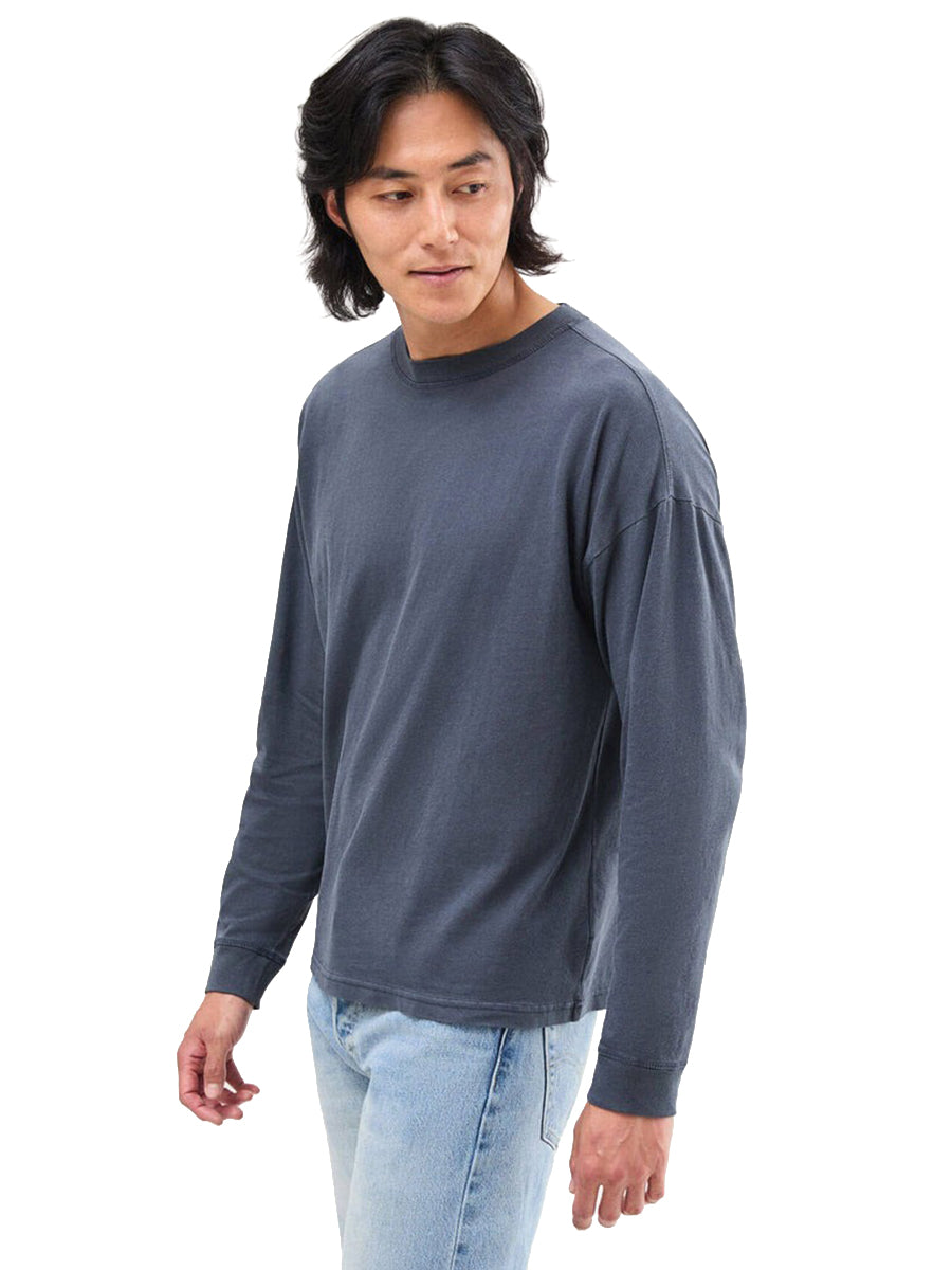 Men's Relaxed Long Sleeve Tee - Blue Steel