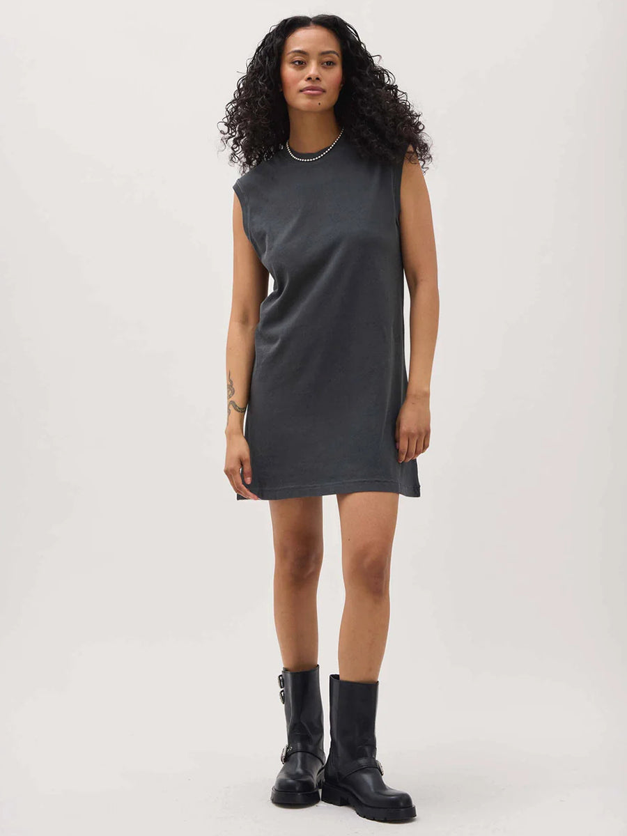 Relaxed Muscle Tee Dress - Stretch Limo