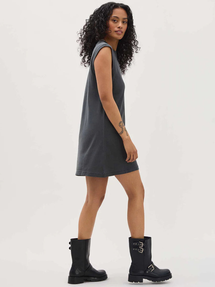 Relaxed Muscle Tee Dress - Stretch Limo