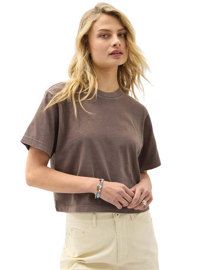 Relaxed Short Sleeve Crop Tee - Mole