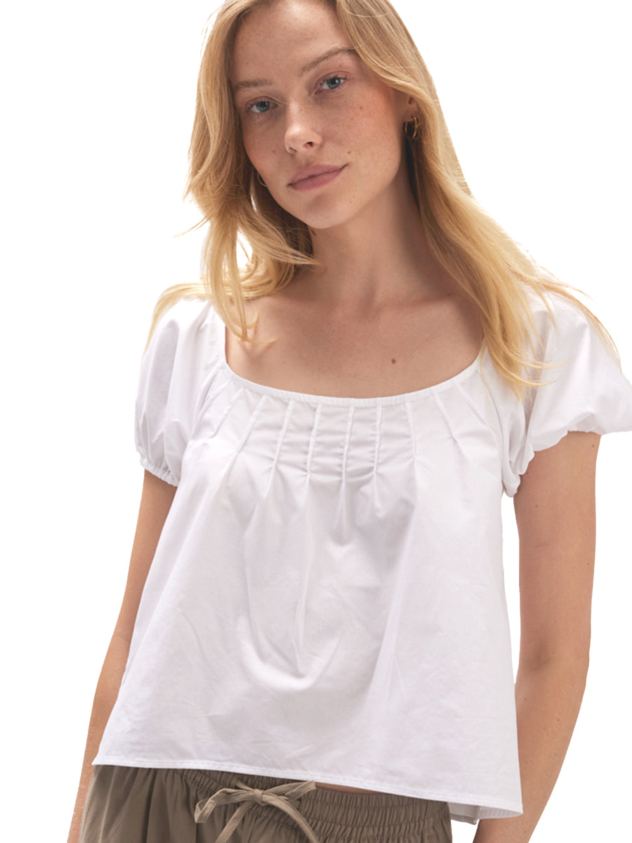 Sienna Smock Crop - White