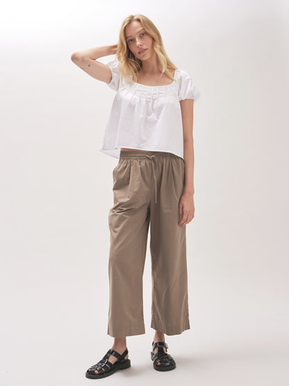 Sienna Smock Crop - White