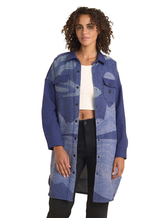 Amberley Long Shirt Jacket - Evening Blue