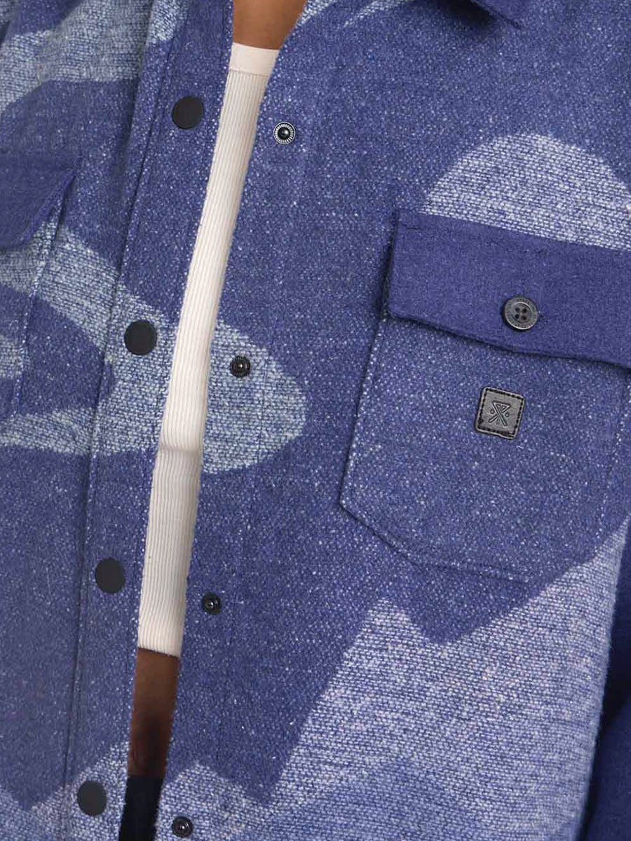 Amberley Long Shirt Jacket - Evening Blue