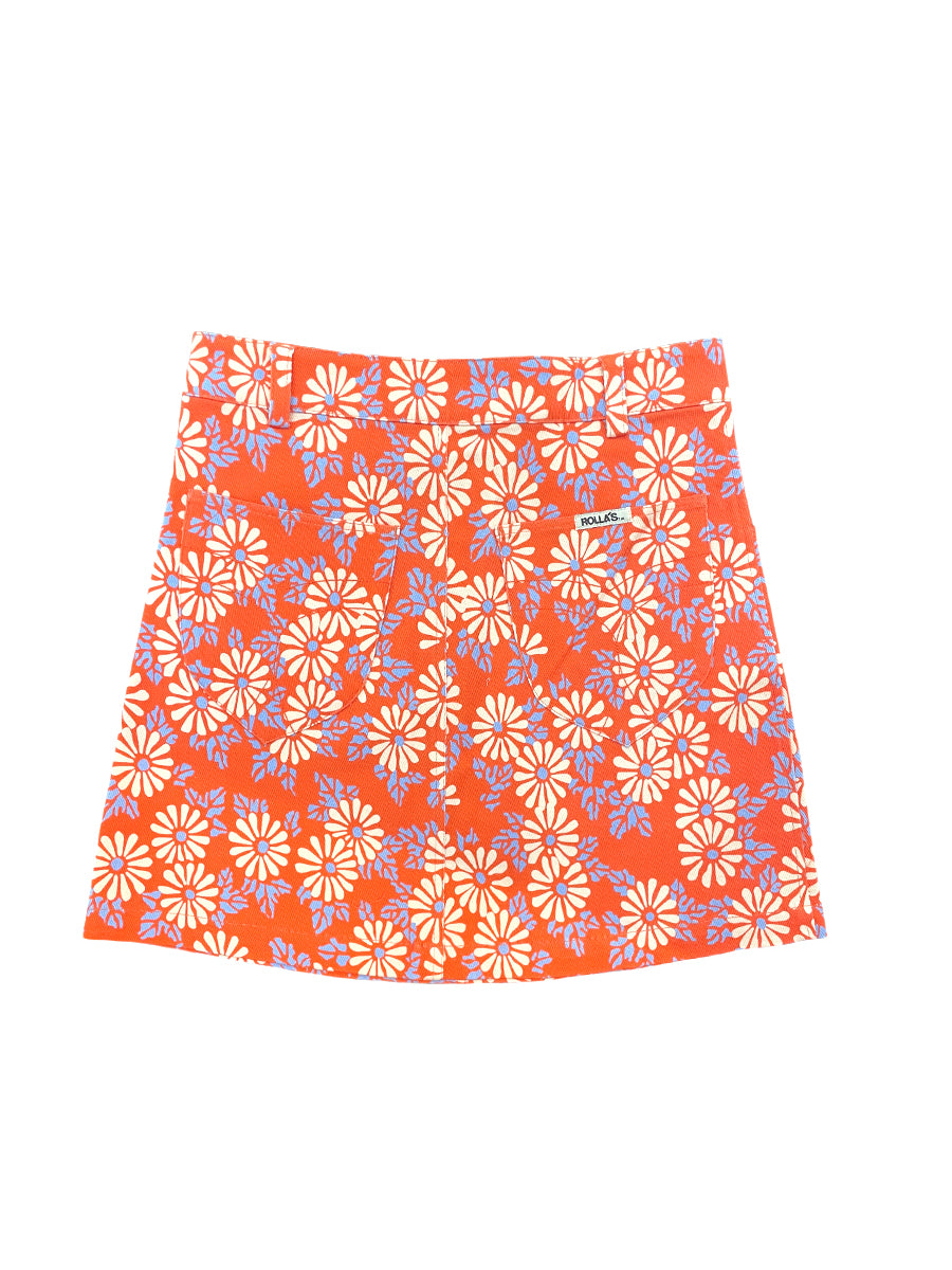 Aster Floral Mini Skirt - Blood Orange