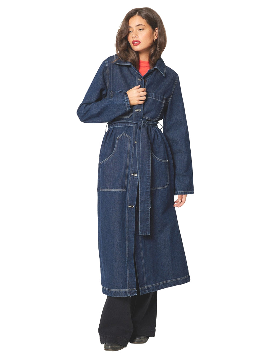 Bijou Denim Trench - Rinse Indigo