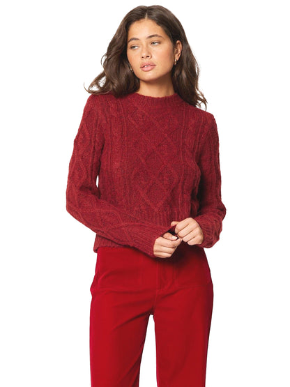 Cable Knit Sweater - Ruby