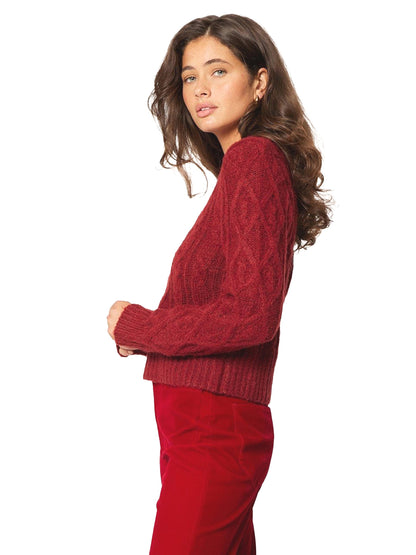 Cable Knit Sweater - Ruby