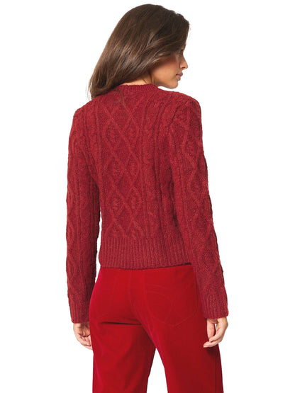 Cable Knit Sweater - Ruby