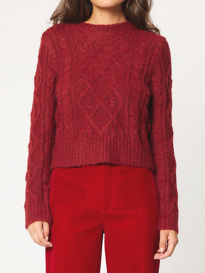 Cable Knit Sweater - Ruby