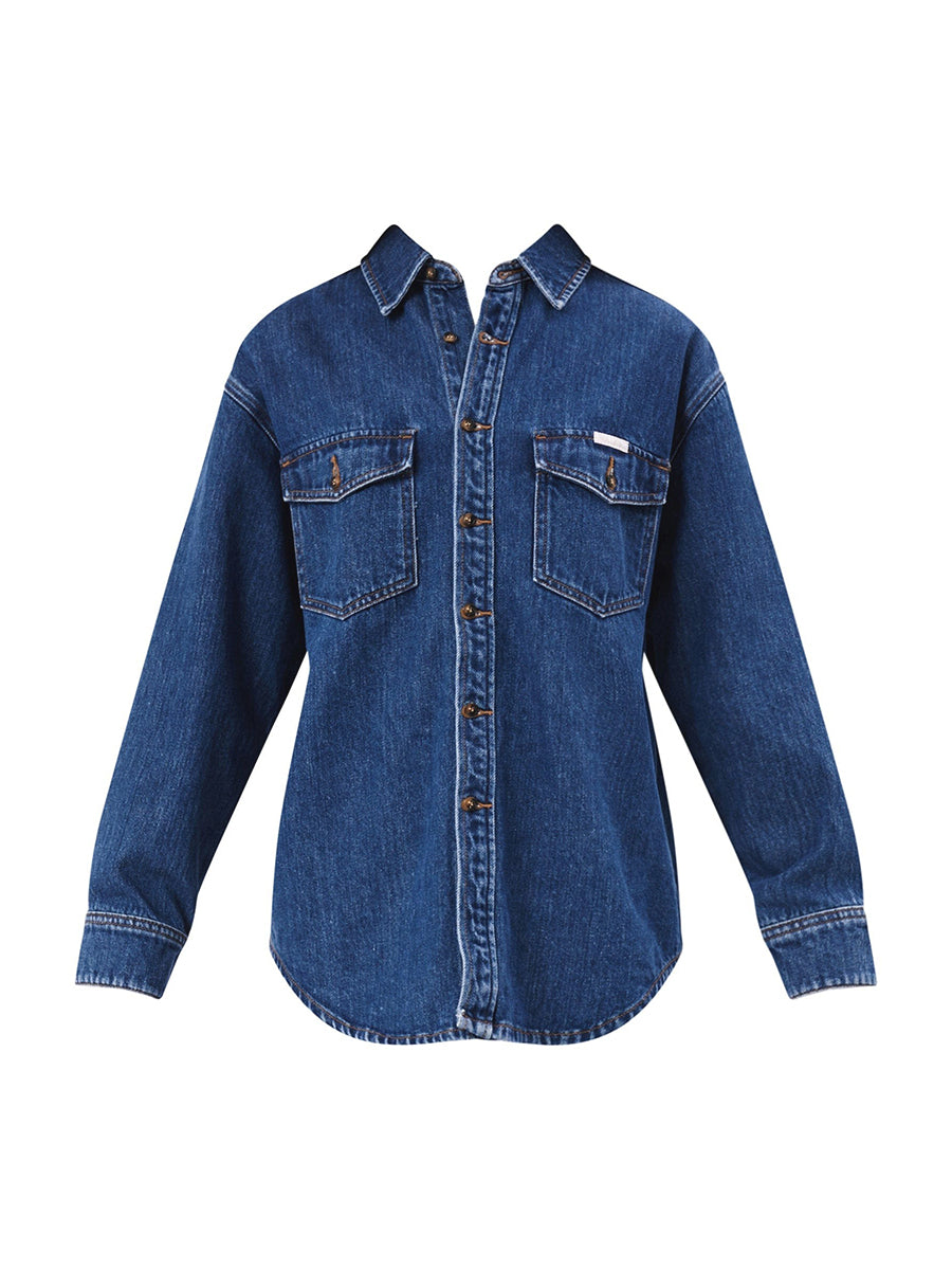 Classic Denim Shacket - Ashley Blue