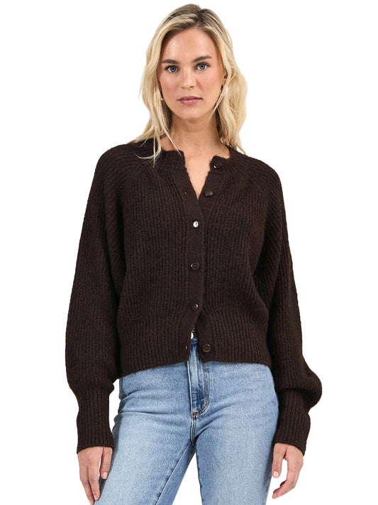 Duchess Raglan Cardigan - Espresso
