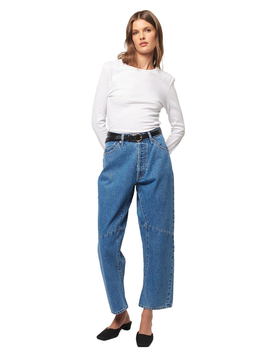 Jane Barrel Jeans - River Blue