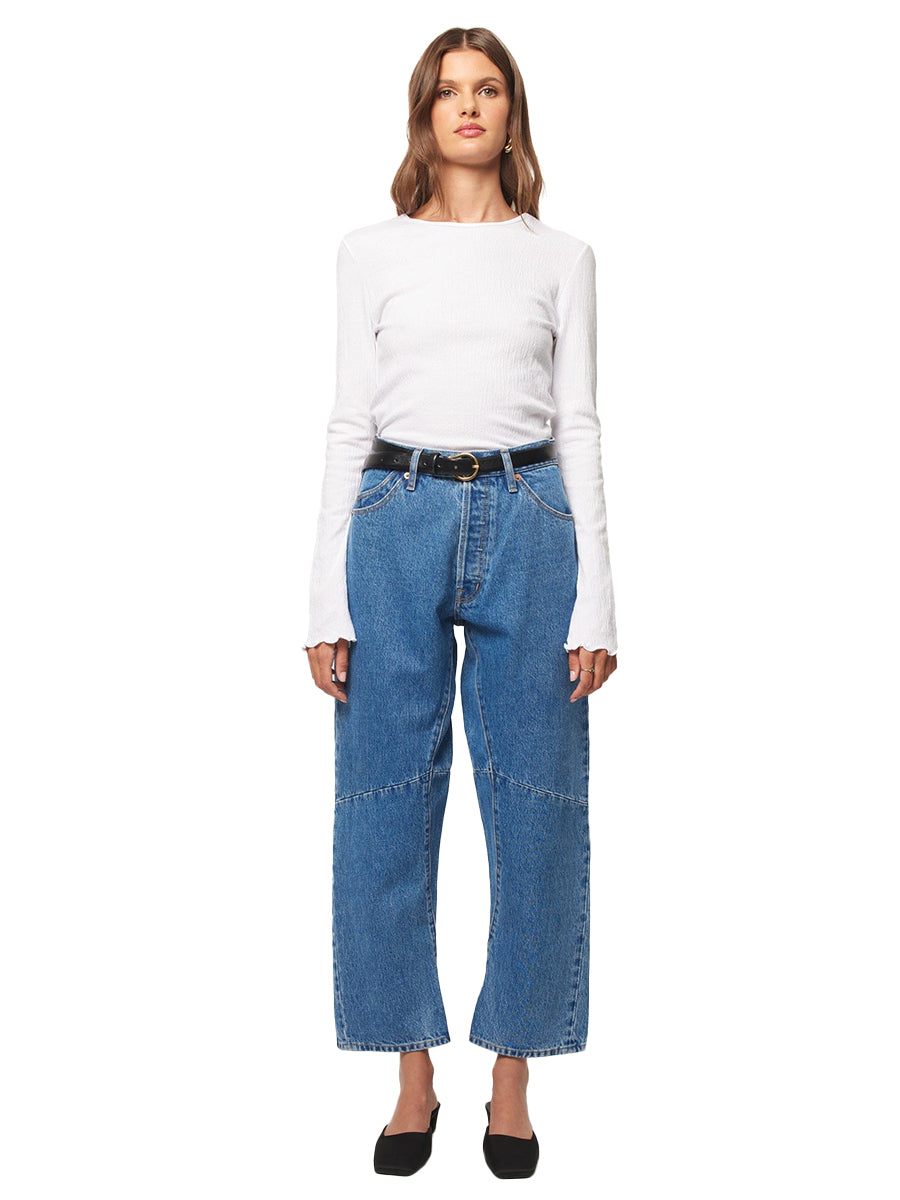 Jane Barrel Jeans - River Blue