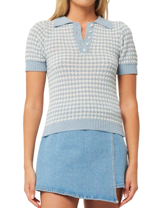 Mia Amanda Knit Top - Light Blue