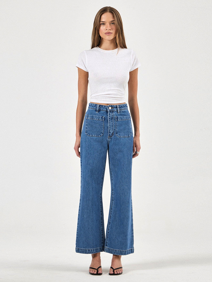 Sailor Wide-Leg Jeans - Ashley Blue