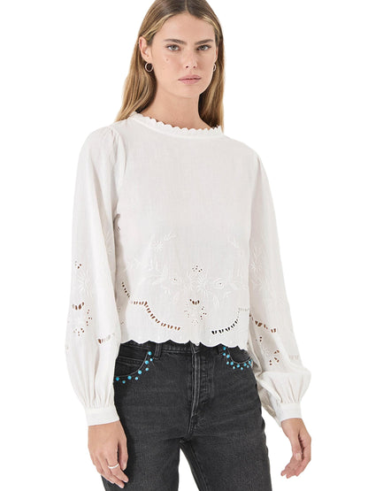 Stephanie Embroidered Blouse - White