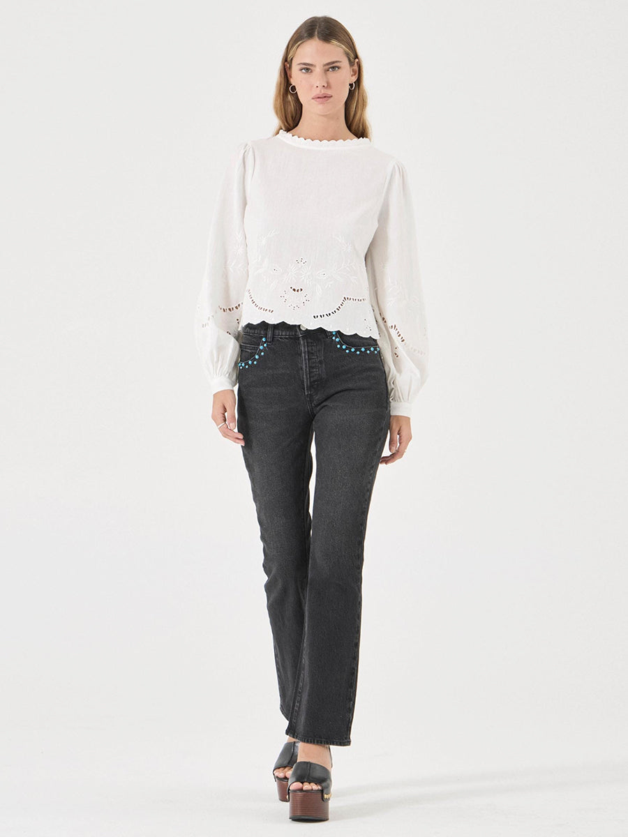 Stephanie Embroidered Blouse - White