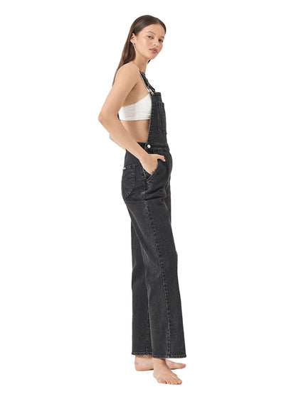 Stevie Relaxed Overalls - Black Sand