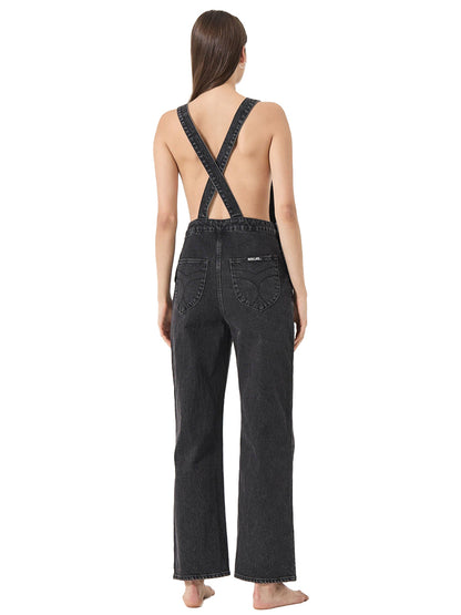 Stevie Relaxed Overalls - Black Sand