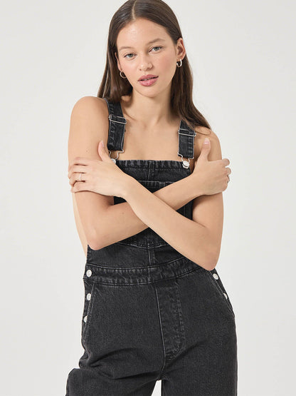 Stevie Relaxed Overalls - Black Sand