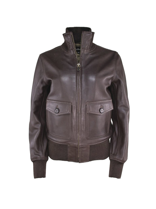 2404W Women's Leather Flight Jacket - Brown