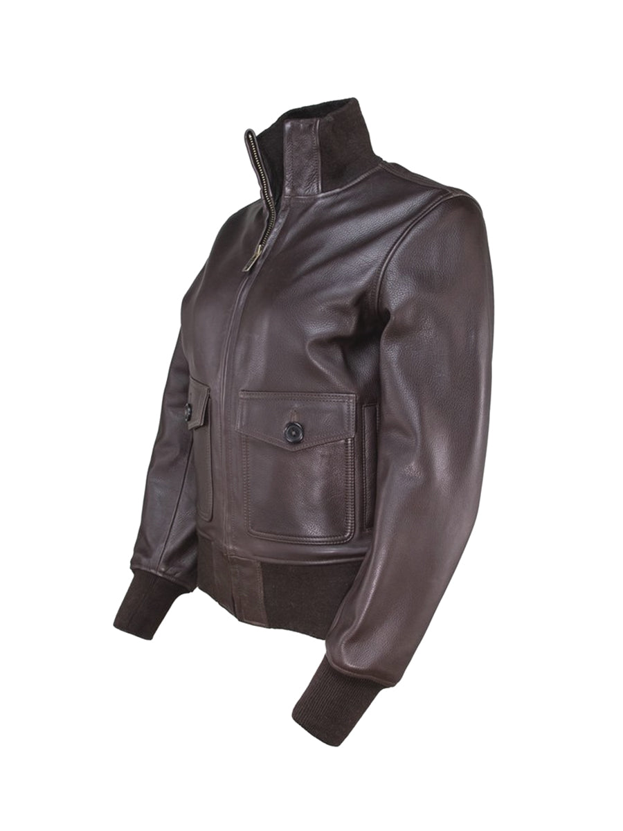 2404W Women's Leather Flight Jacket - Brown