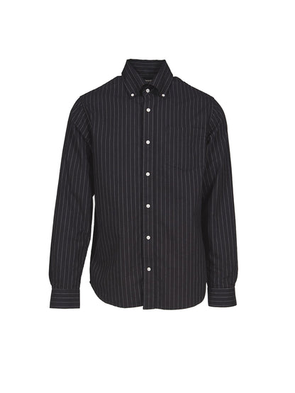 SH2413 Striped Cotton Oxford - Black