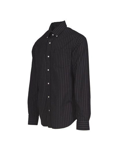 SH2413 Striped Cotton Oxford - Black