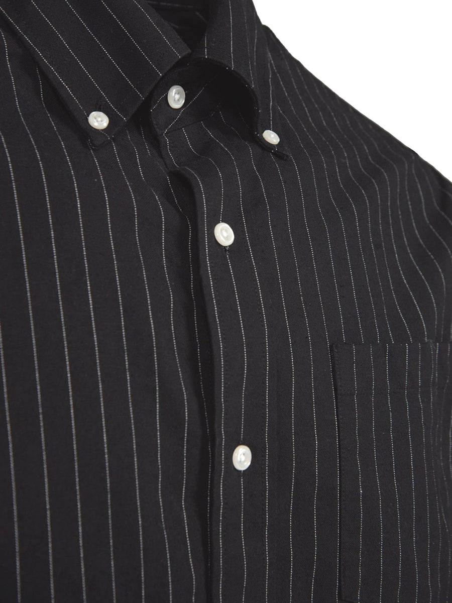 SH2413 Striped Cotton Oxford - Black