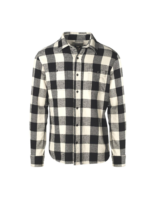SH2134 Cotton Plaid Shirt - Black & White