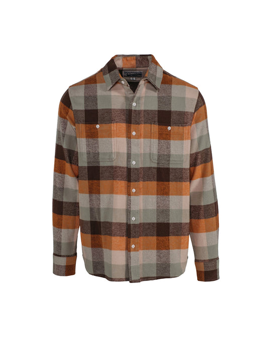 SH2134 Cotton Flannel - Mint & Rust